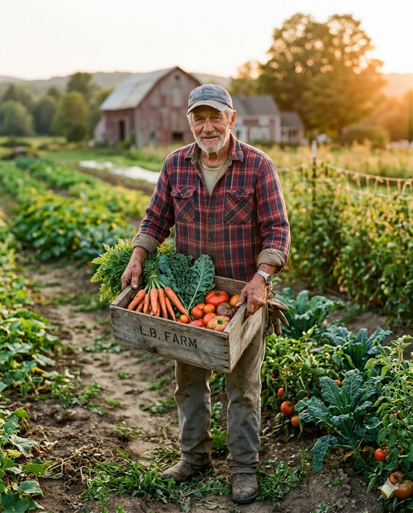 Farmer standing in a field